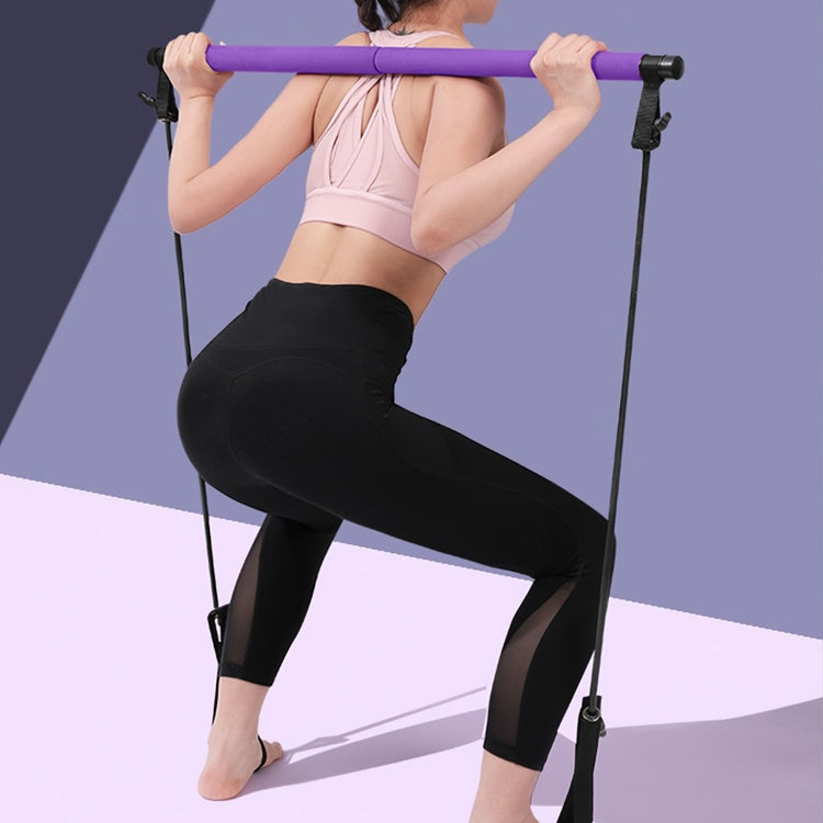 Pilates bar assembled with detachable resistance bands