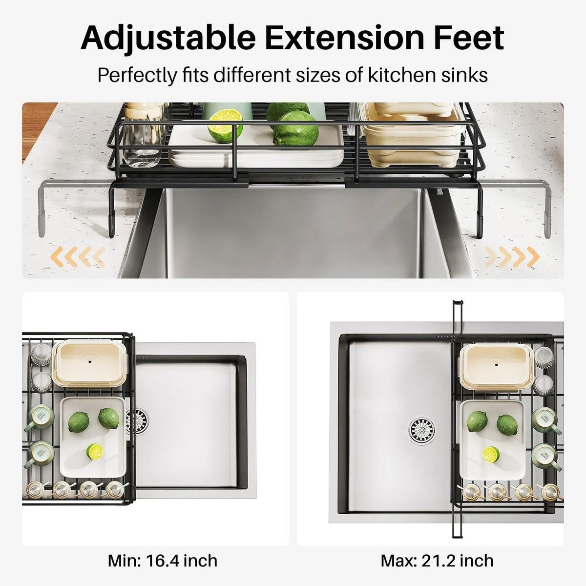 Dish rack drainage detail showing sloped frame