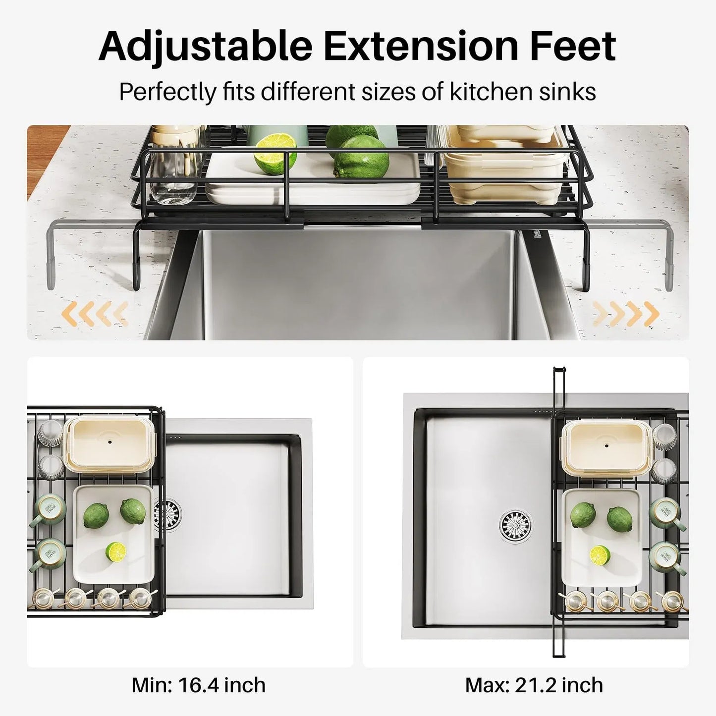 Dish rack drainage detail showing sloped frame