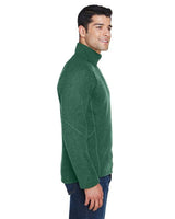 Adult Sweater-Knit Quarter-Zip Fleece in Forest Heather - front view