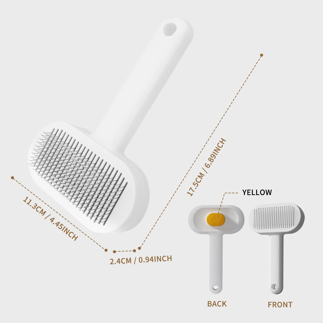 Deshedding brush handle non-slip grip