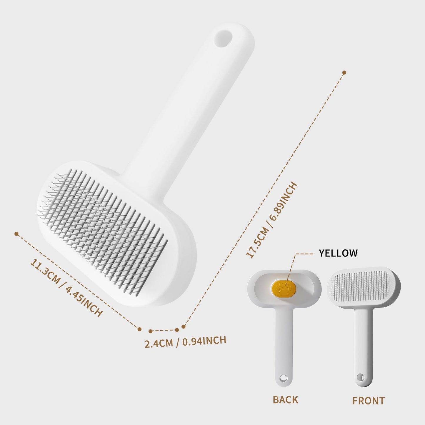 Deshedding brush handle non-slip grip