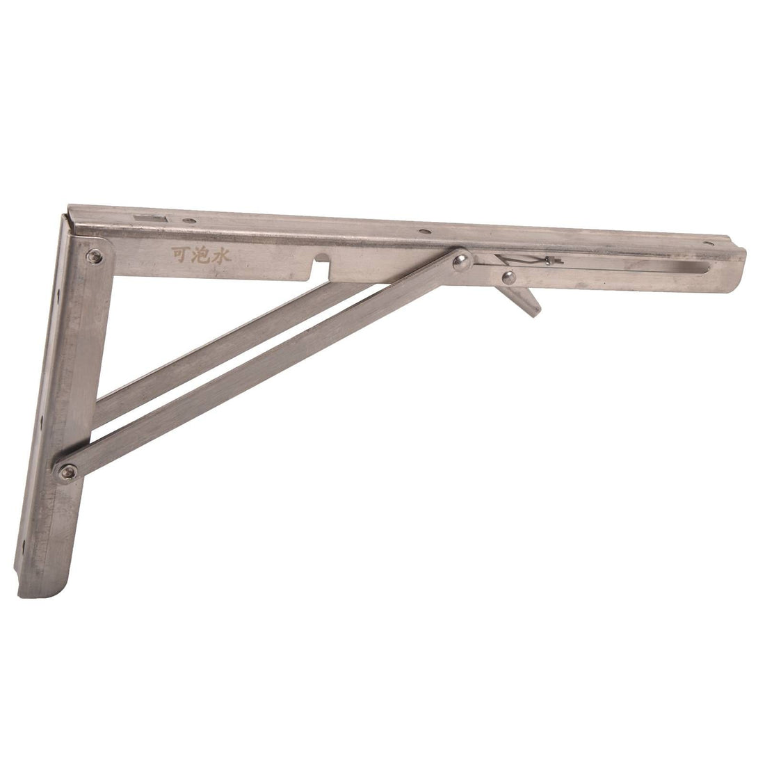 Close-up of folding shelf bracket pivot mechanism