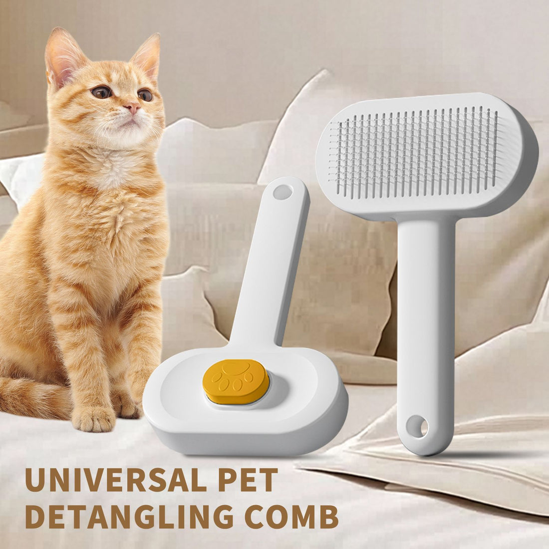 Pet brush yellow color variant