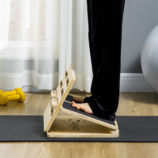 Adjustable calf stretcher slant board, side view