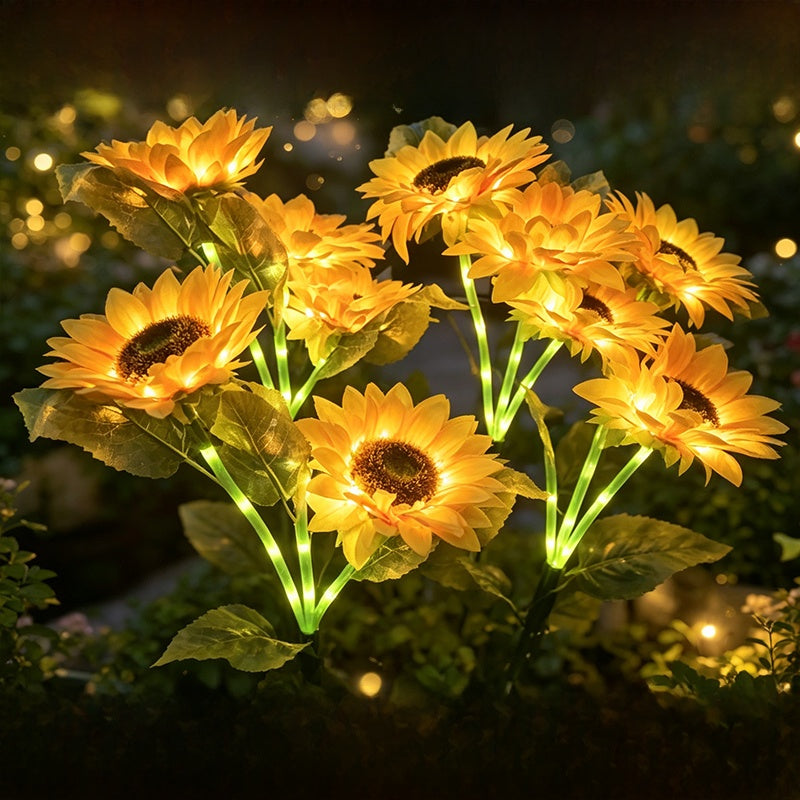 Solar Sunflower Garden Lights with Auto On/Off