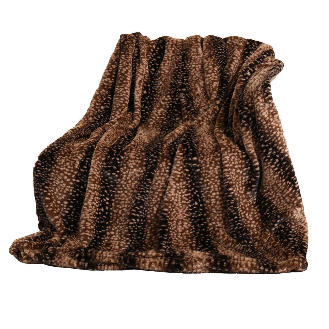 Mink Rabbit Fur Deer Pattern Double-Layer Plush Throw Blanket