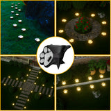 Solar Paw Print Path Lights (Warm Light)