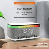 Wireless Charging Bluetooth Speaker with Clock and Night Light