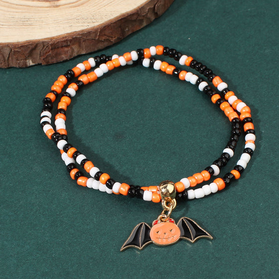 Halloween pumpkin bat ghost mithing bracelet