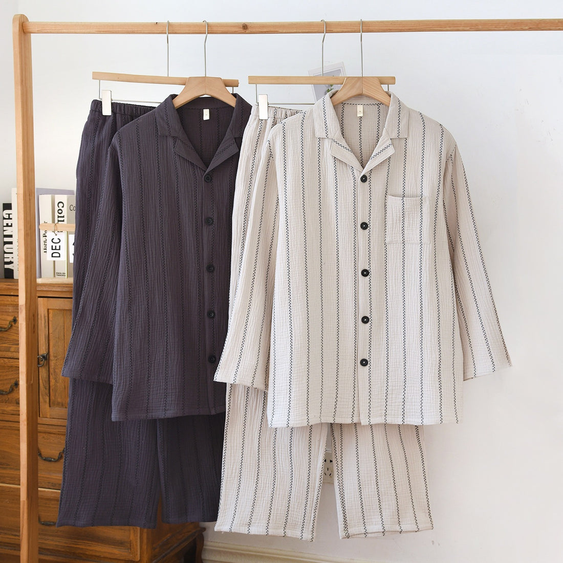 Striped pajamas for men