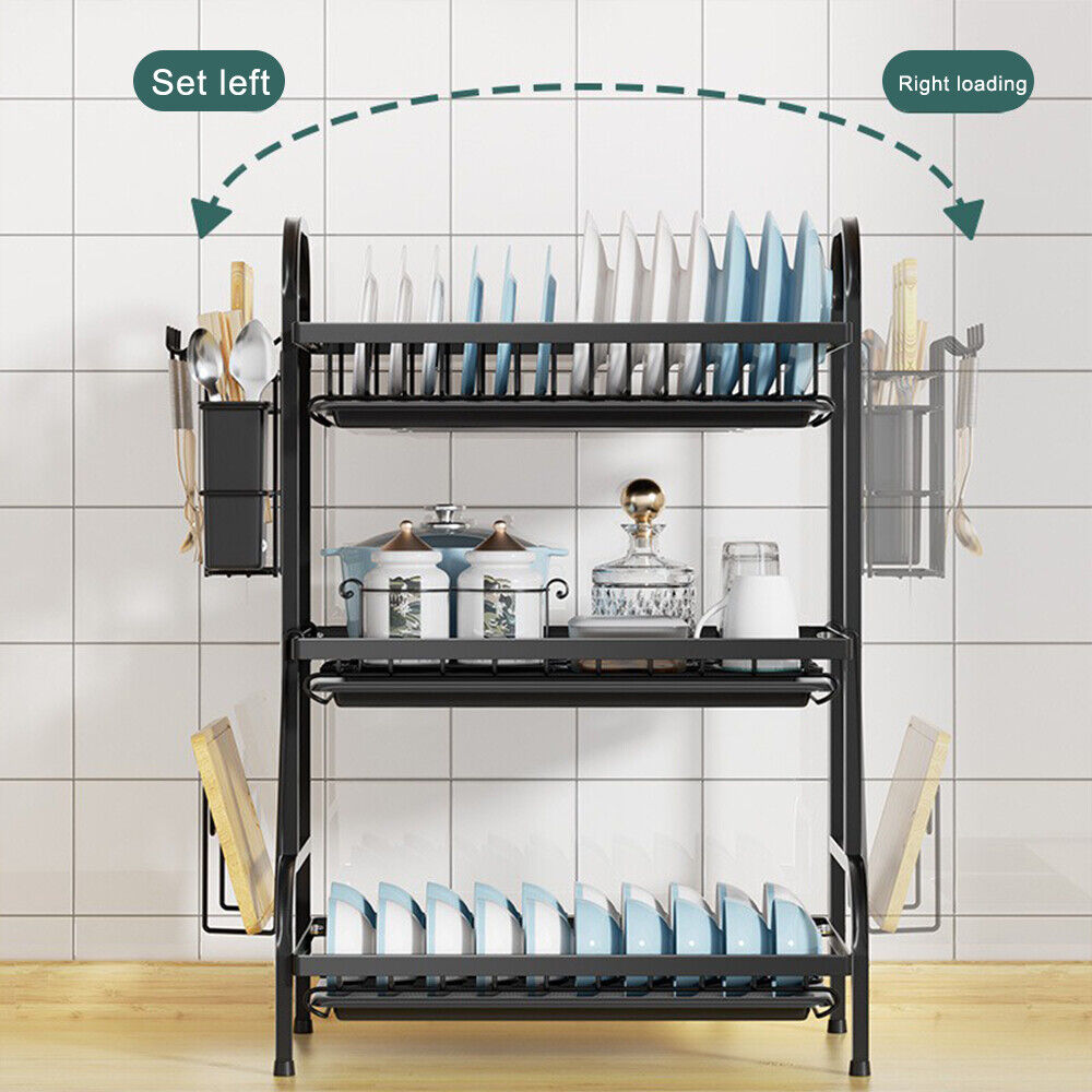 3 tier dish drainer rack drip tray bottom view