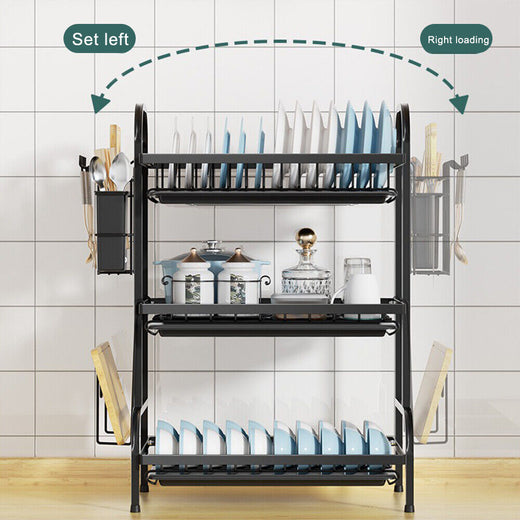 3 tier dish drainer rack drip tray bottom view