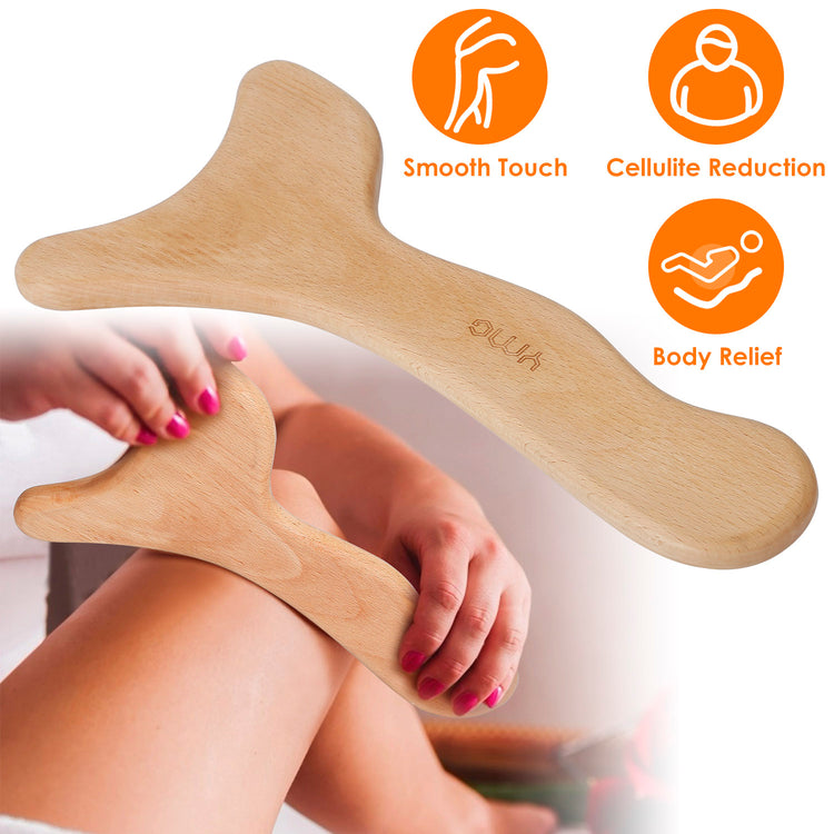 Wood therapy tool in hand for body sculpting routine