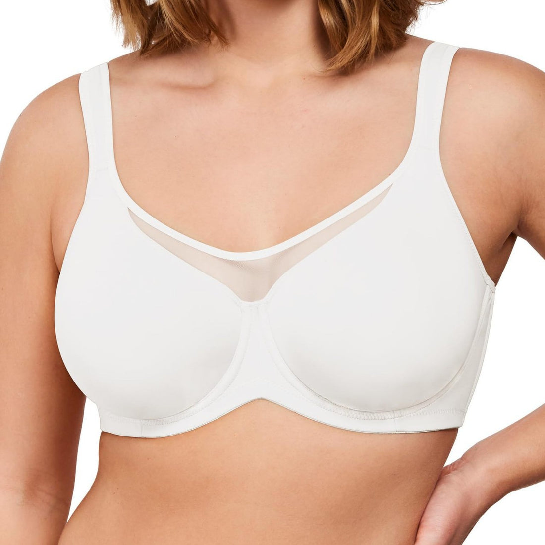 Women's Plus Size Full Cup Underwire Bra Unlined Breathable T-Shirt Bra with Wide Size Range