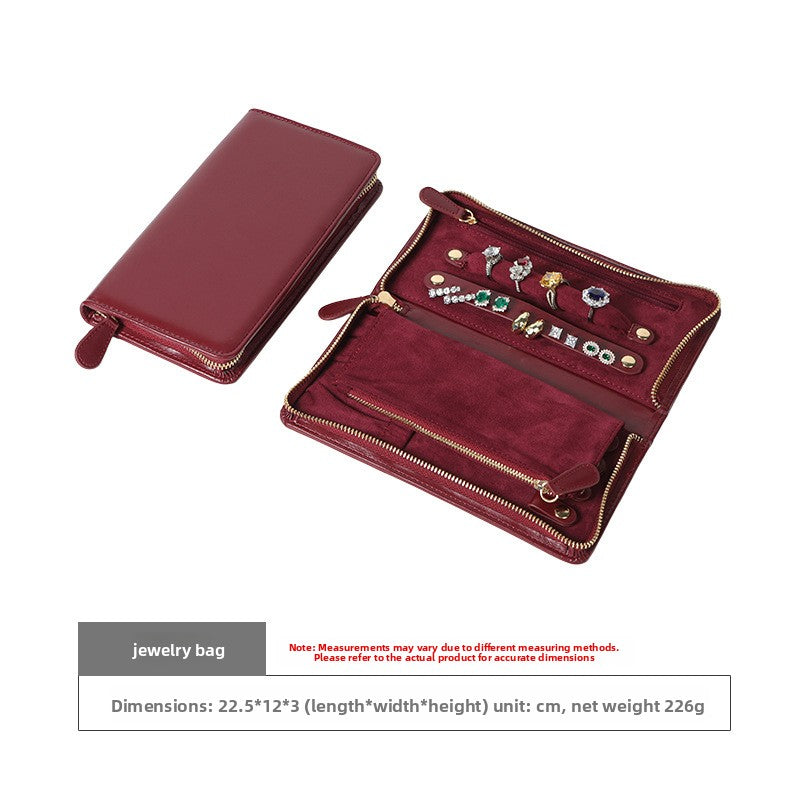 Portable Jewelry Cosmetics Bag, Large-Capacity Multi-Functional Jewelry Ring, Necklace, Earrings, Zipper Bag