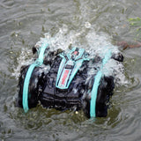 Remote-controlled stunt amphibious vehicle