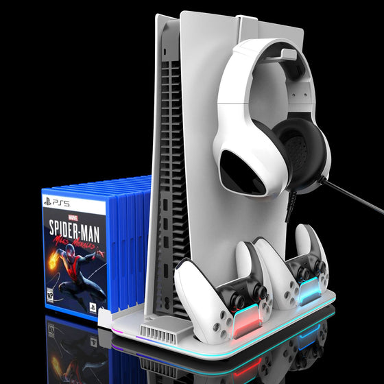 PS5 Cooling Base with Charging Stand and Storage Rack Gaming Electronics product image 1