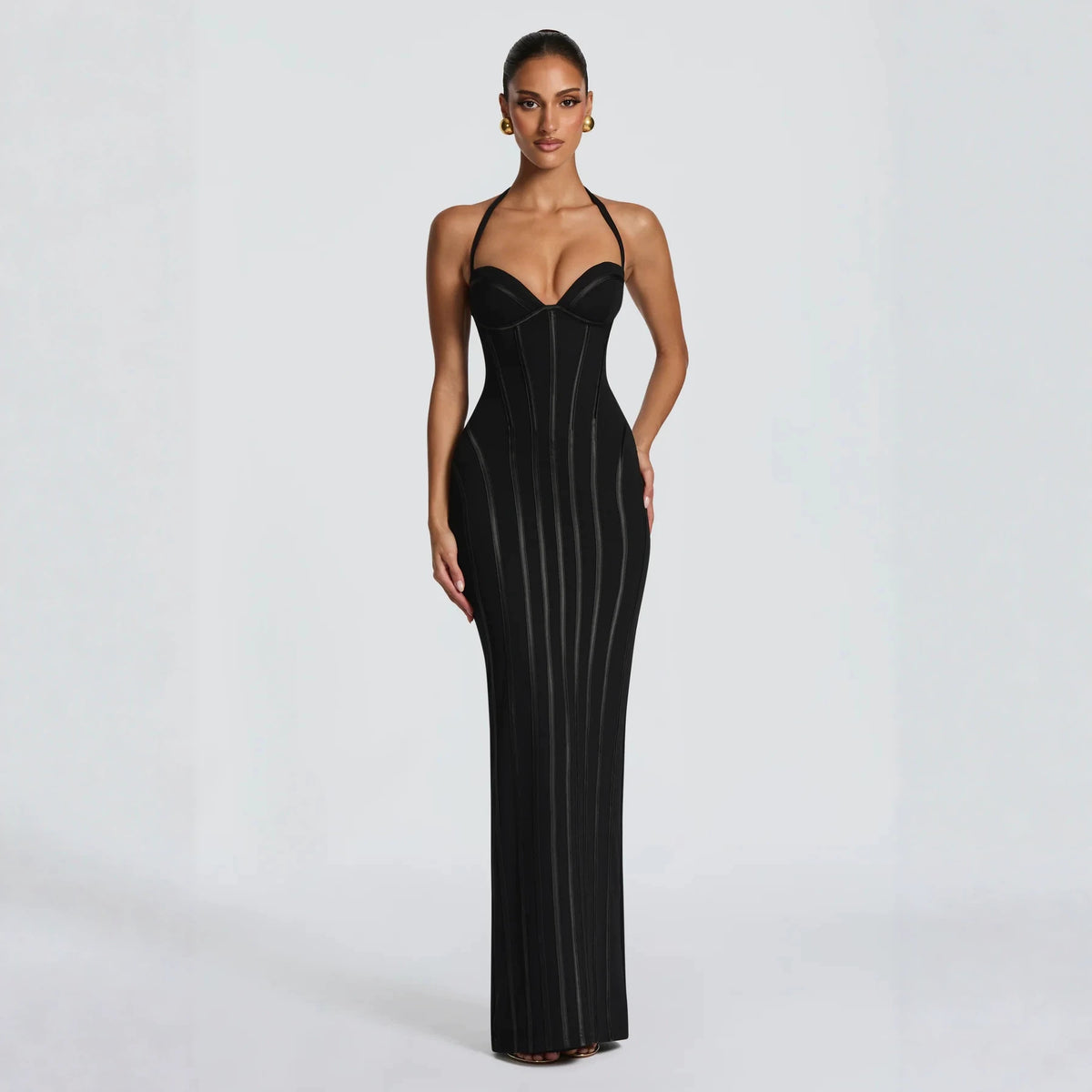 Halter Neck Bodycon Long Evening Dress