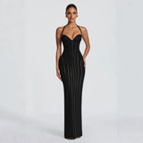 Halter Neck Bodycon Long Evening Dress