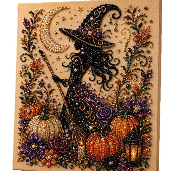 Halloween Black Cat Moon Diamond Art Earrings Set