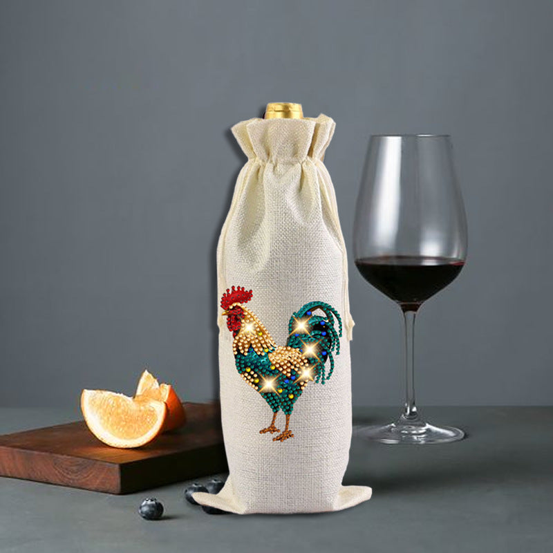DIY Diamond Painting Wine Bag Handmade Craft Kit for Holiday Gifts and Home Decor