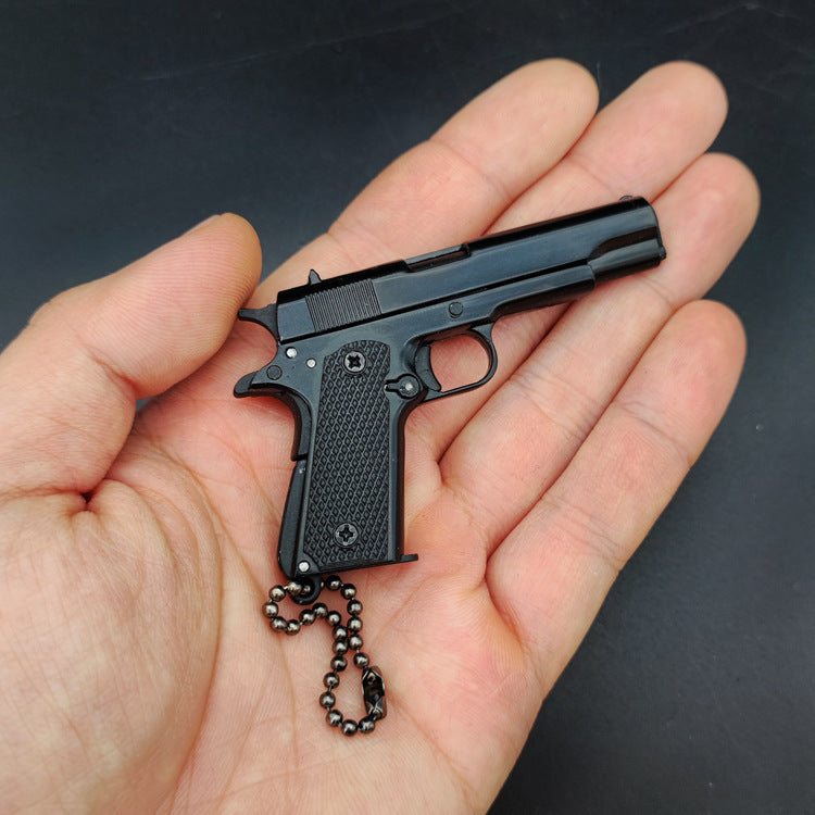 1:3 Scale 1911 Alloy Metal Gun Model Keychain Pendant, DIY Assembly