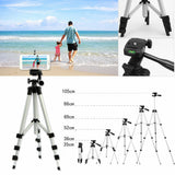 Phone tripod stand adjusted to low angle shot