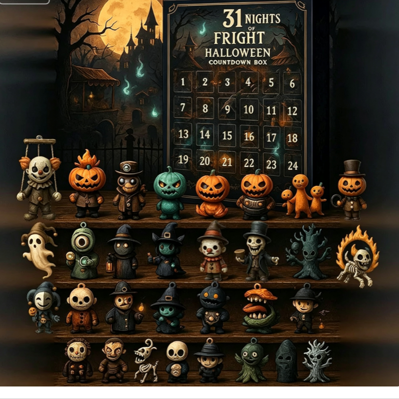 Halloween Countdown Blind Box with 3D PVC Figures