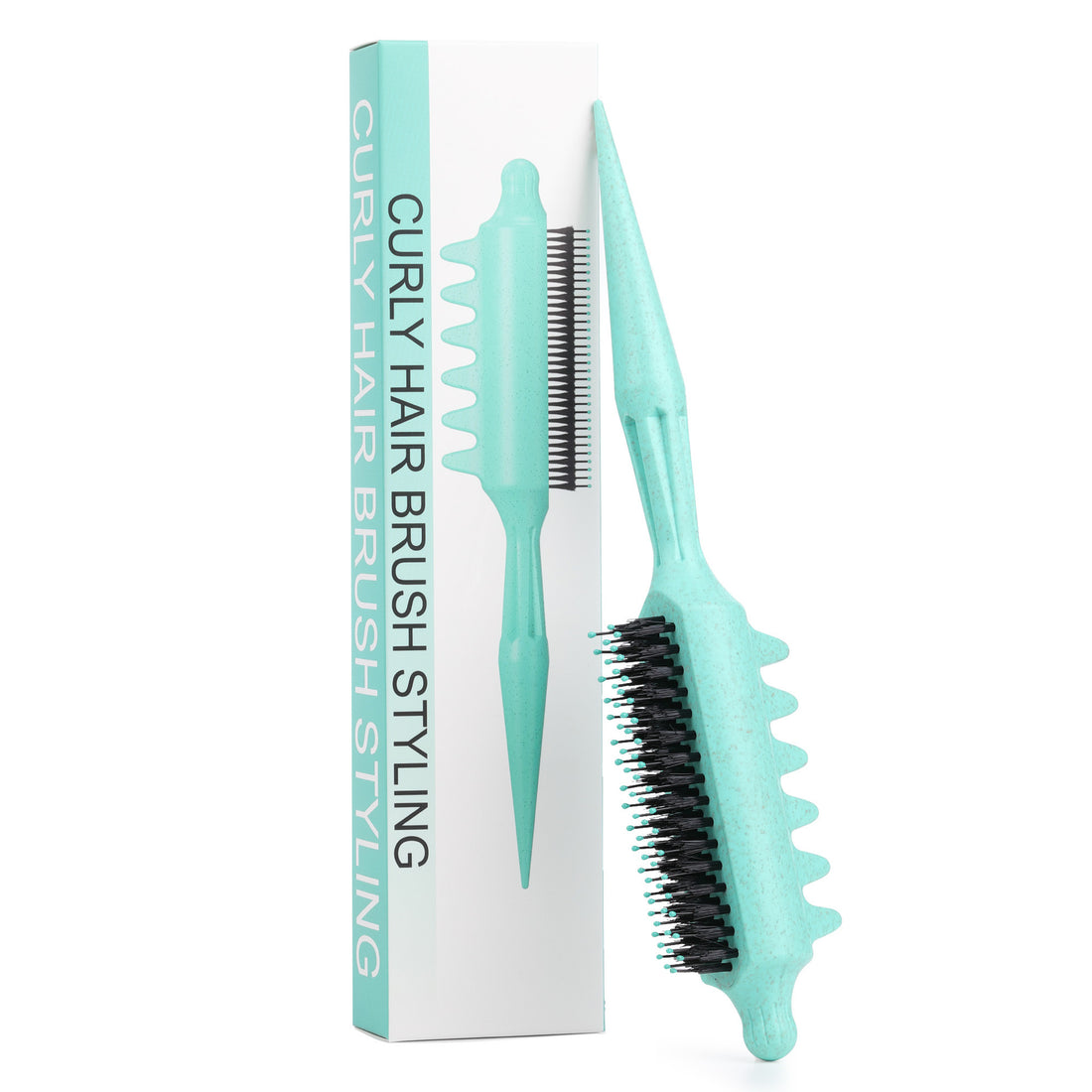 Bouncing Curling Comb with Pointed Tail ABS Hair Styling Brush for Volume and Curls