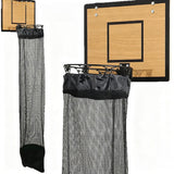 Wall-Mounted Wooden Basketball Hoop Laundry Basket