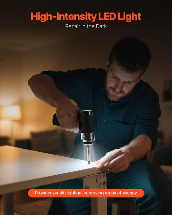 LED light illuminating a repair in the dark