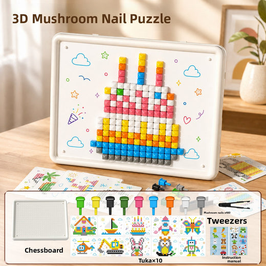 3D Mushroom Nail Puzzle Educational Building Toy product image 3