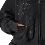 Rhinestone Hooded Sweatshirt