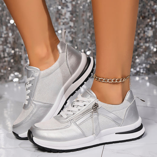 Women's Platform Lace-Up Sneakers