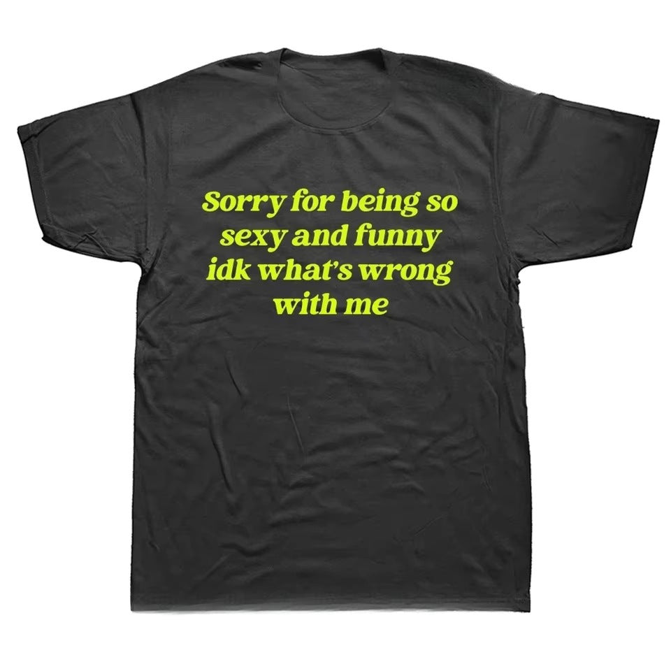 Funny Quote Oversized Cotton T-Shirt Casual Short Sleeve Top