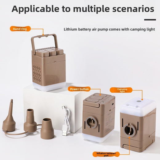 Portable Electric Air Pump with Camping Light