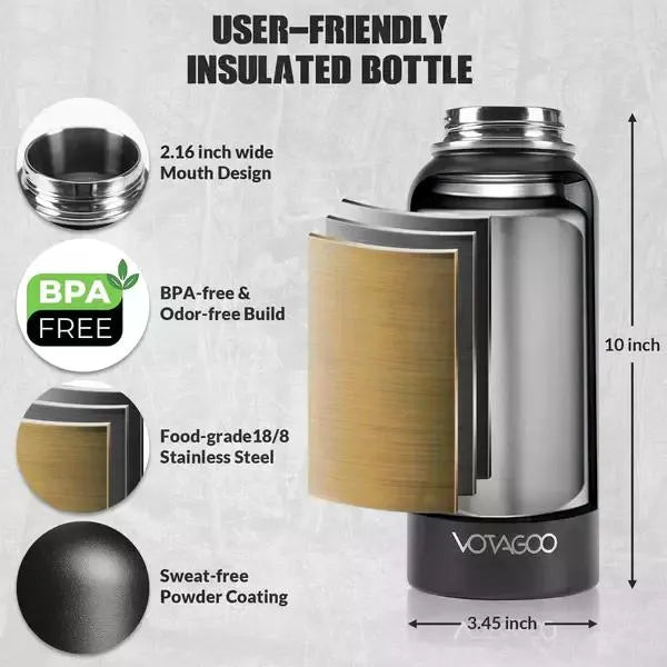 Tactical water bottle in dark camo colorway