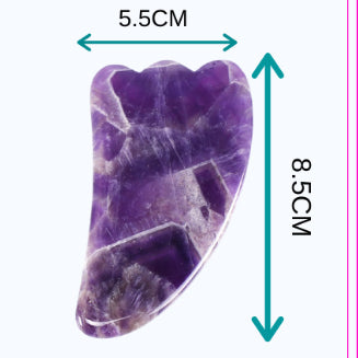 Natural Amethyst Crystal Facial Massage Roller and Gua Sha Beauty Set
