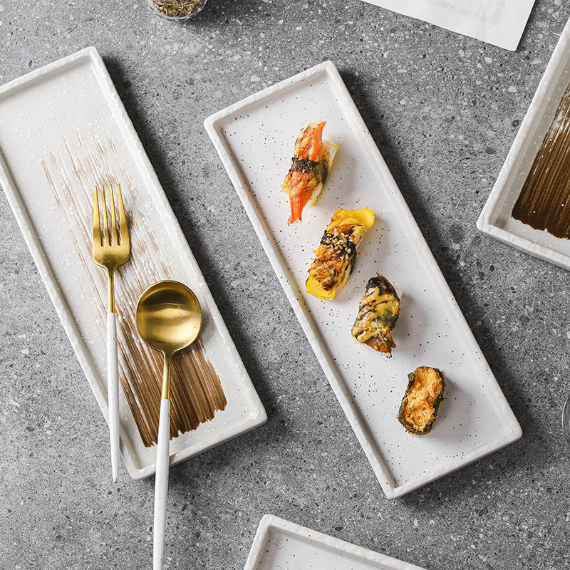 Long strip of autumn mackerel plate