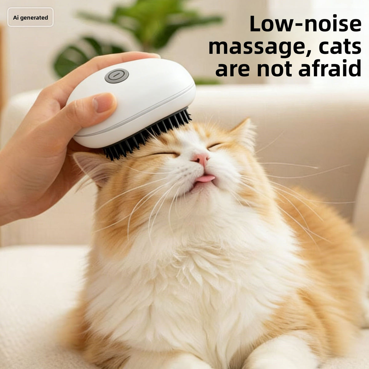 Automatic Cat Head Massager with Vibration and Rechargeable Function