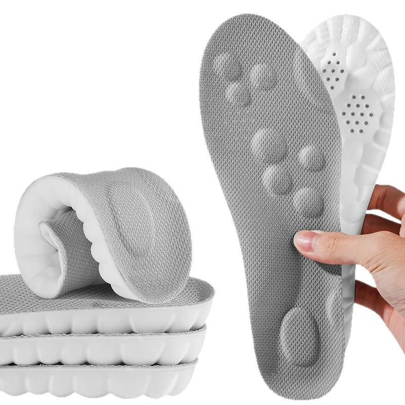 4D Massage PU Sports Insoles in Orange, Black and Grey, image 4 of 22