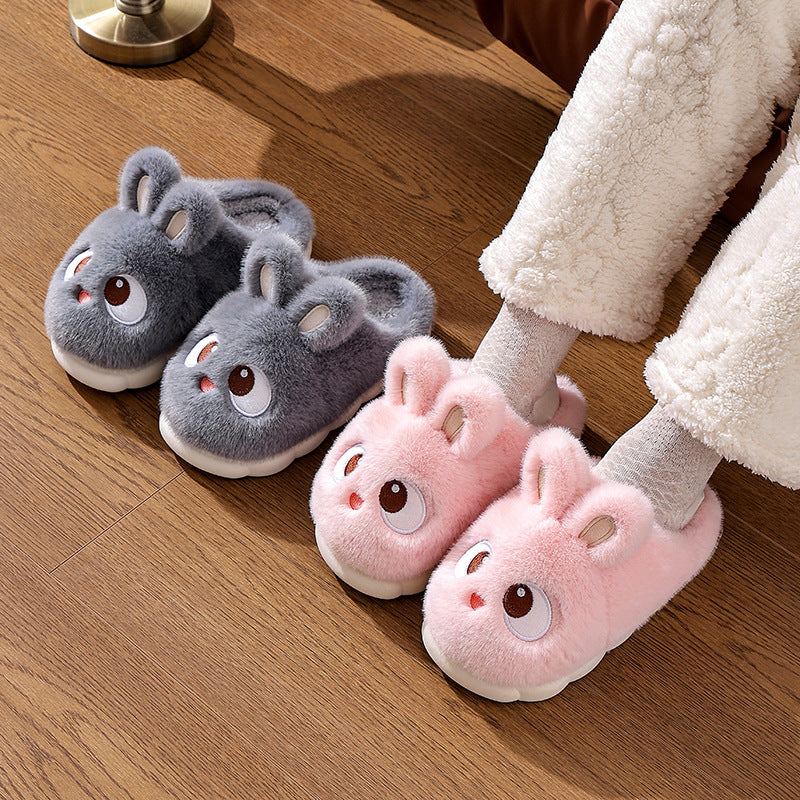 Plush Fleece-Lined Indoor Slippers for Women
