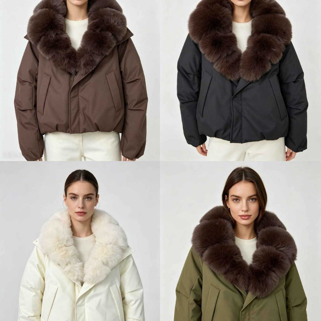 Women's Large Fur Collar Short Down Cotton-padded Jacket