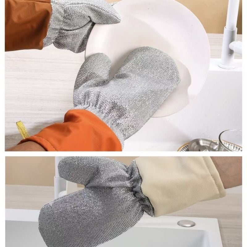 Thick silver wire kitchen gloves