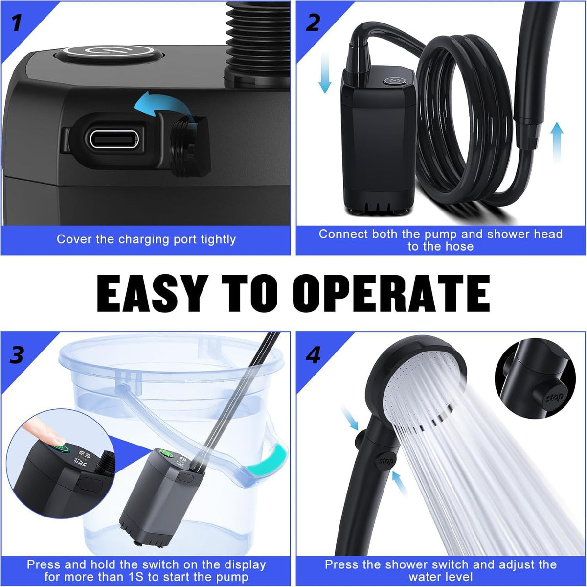 Portable Outdoor Electric Shower