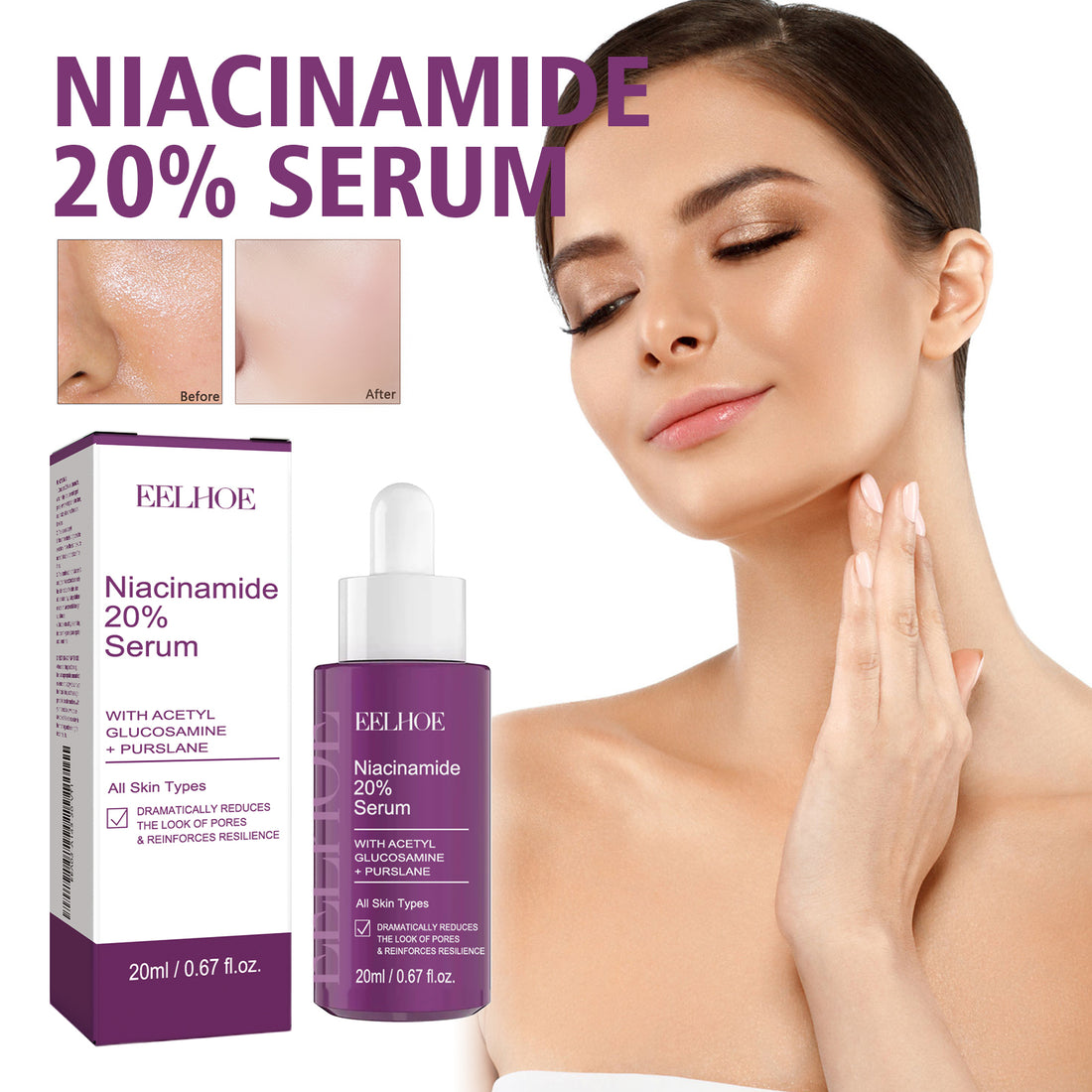 Niacinamide Serum bottle, label detail