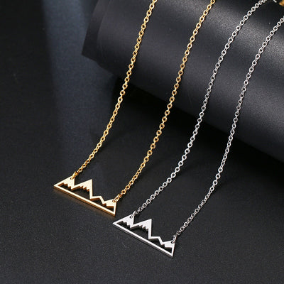 Personalized Hollow Mountain Peak Necklace for Women - Image 1