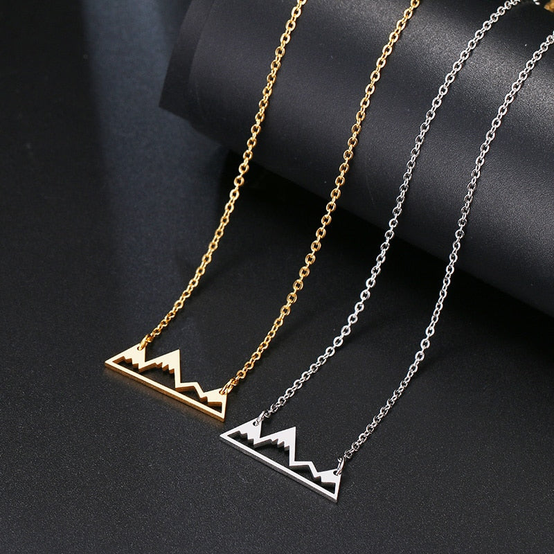 Personalized Hollow Mountain Peak Necklace for Women - Image 1
