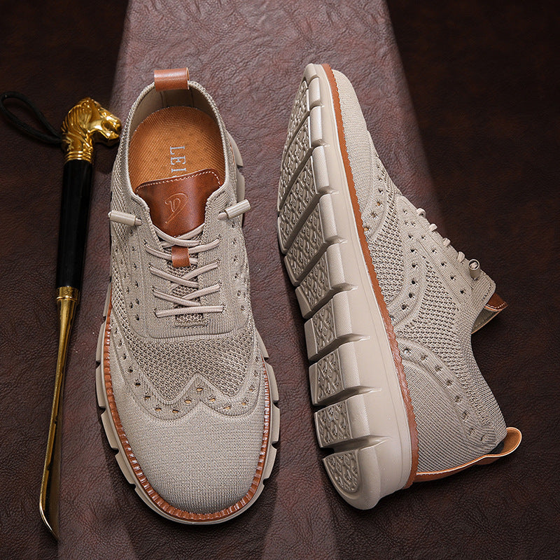 Men's Breathable Fly-Woven Mesh Casual Sneakers Lightweight Soft Sole Sports Shoes Large Size 40-50